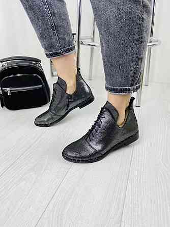 Жіночі черевики нікель з натуральної шкіри-сатин демісезонні весна-осінь р. 38, 39 (БТ/02) / Ст Коломыя