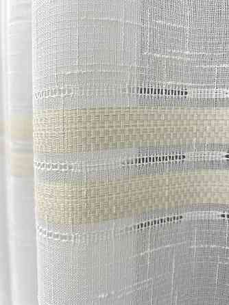 Тюль VR-Textil 2079т Мережка Льон Молочний з бежевим 300х250 см (42-1340) Київ
