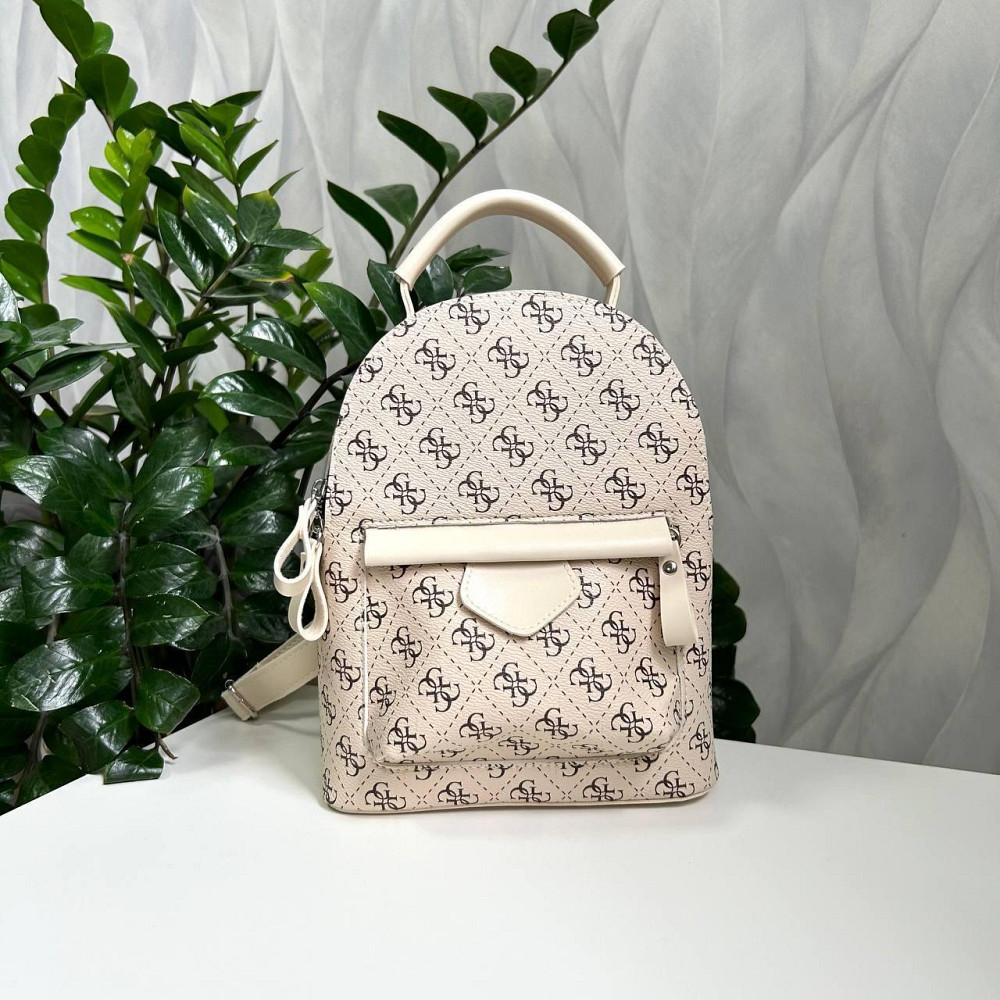 Женский рюкзак классический брендовый. Женский маленький брендовый рюкзак Бежевый 816 Киев - изображение 4