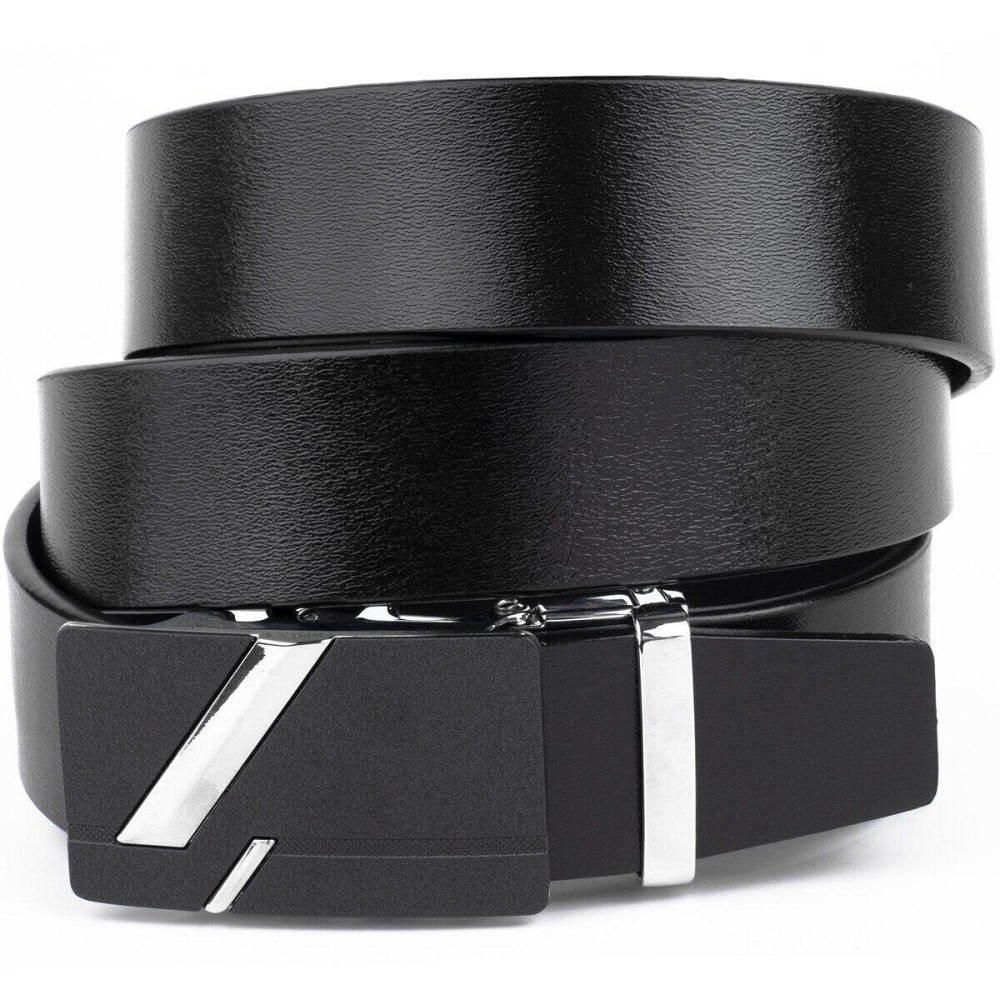 Ремень мужской c черной матовой пряжкой Vintage 20329 Черный Киев - изображение 1