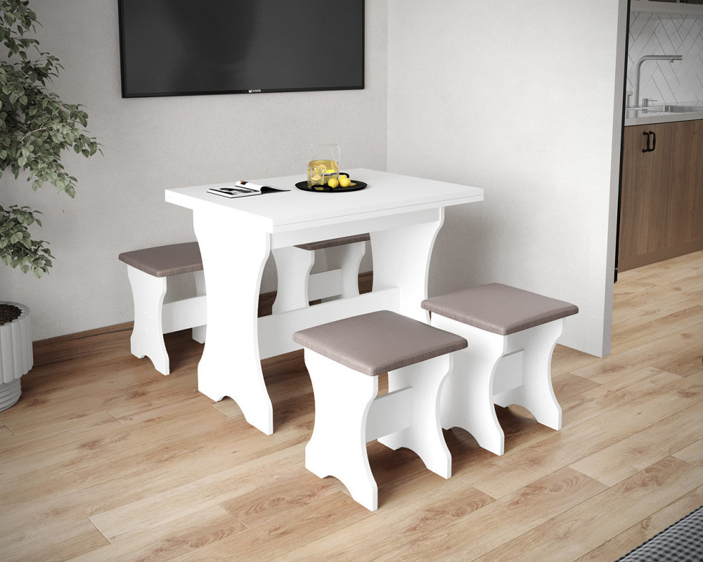 Три табуретки (комплект 3 шт) 35х35х44 см / МС - Белый Львов - изображение 5