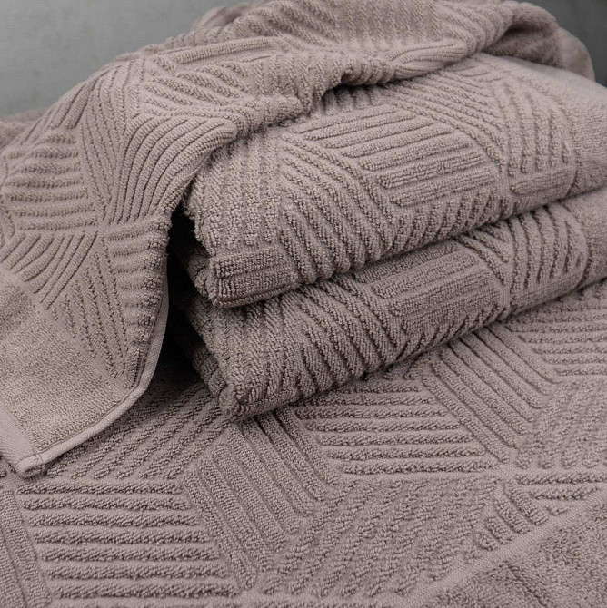 Комплект махрових рушників Уельс 3шт GM Textile 50х90см, 50х90см, 70х140см 500г/м2 (Шоколад) Суми - фото 4