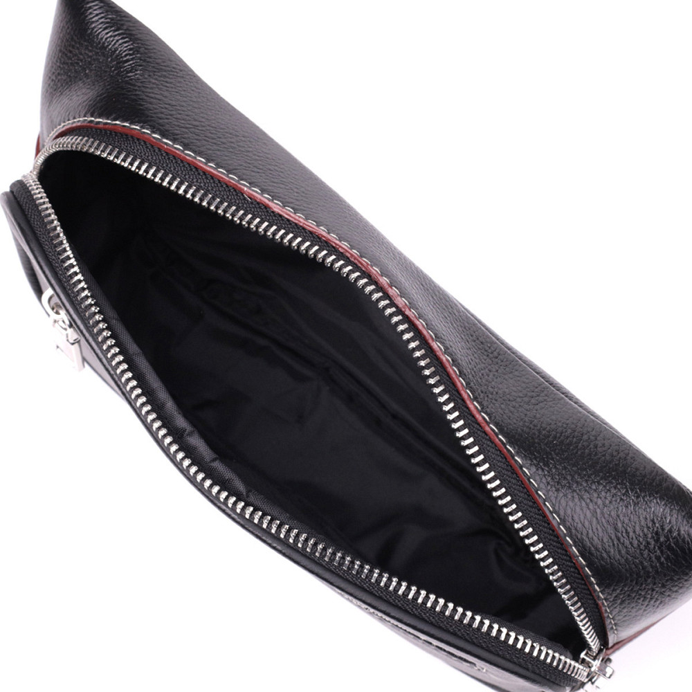 Стильная мужская бананки из мягкой натуральной кожи Vintage sale_15116 Черный Киев - изображение 7