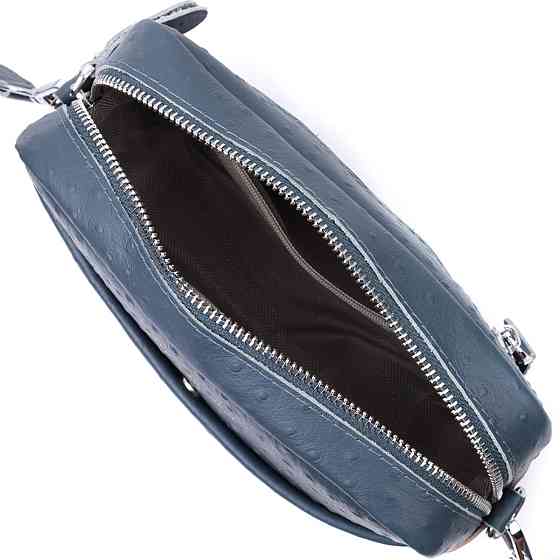 Цікава сумка для жінок із фактурної натуральної шкіри Синя (Vintage) Київ