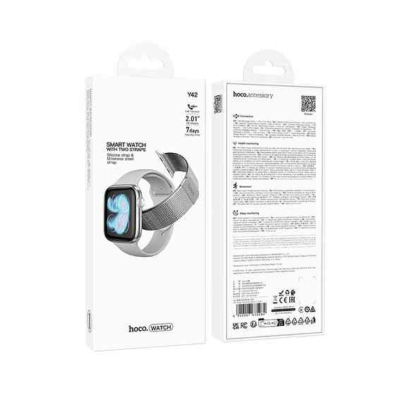 Смарт-годинник HOCO Y42 51mm. 200 mAh. IPX6 Smart watch(call version) Silver Одеса