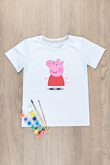 Футболка-раскраска детская СВИНКА ПЕППА Крохатушка одяг 146 Киев - изображение 1