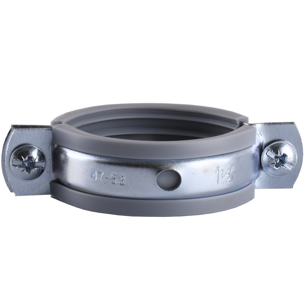 Хомут в сборе CR 1 1/2″ (47-53мм) с винтом-шурупом 8*100 и дюбелем в уп., серый (000006305) Киев - изображение 2