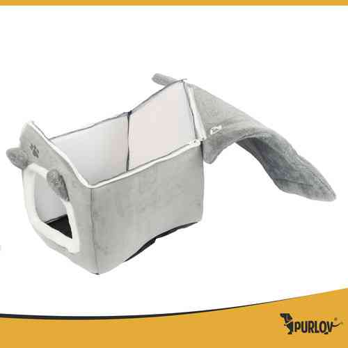 Домик лежанка мягкая для кошки 2в1 с съемной подушкой Purlov (25706) Нововолынск