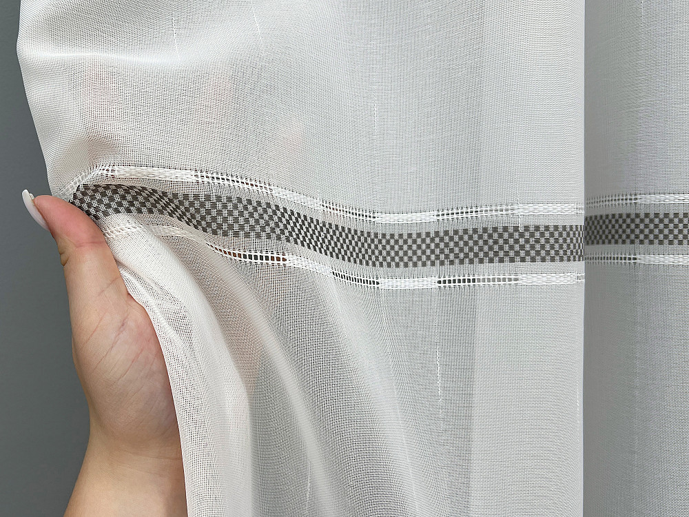 Тюль VR-Textil 2081т Мережка Льон Молочний з сірим 400х270 см (42-1294) Київ - фото 6
