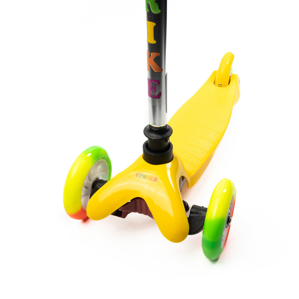 Самокат детский трехколесный iTrike Mini BB 3-013-4-A-Y с подсветкой колес, Желтый Каменец-Подольский - изображение 4