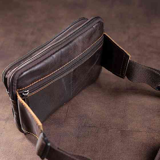 Сумка на пояс Vintage 14727 Коричневая Киев