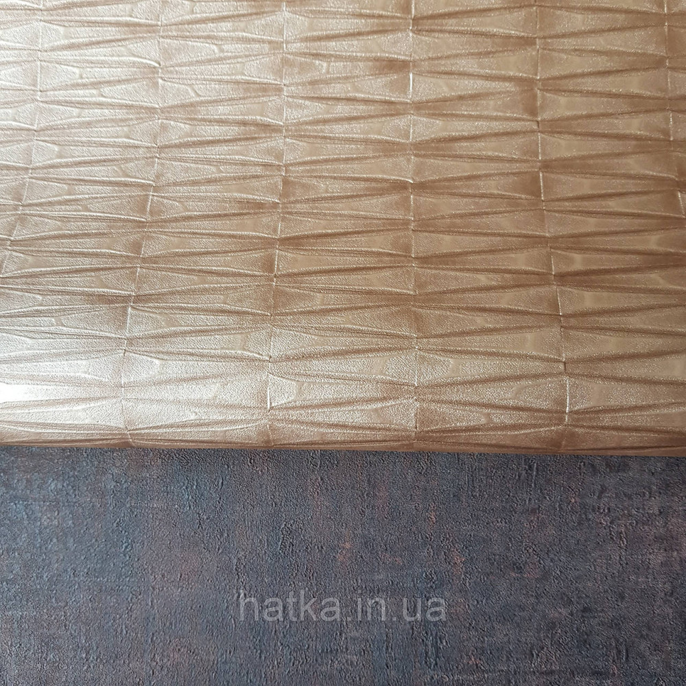 Шпалери вінілові на флізелін Rasch Factory 0.53х10,05 геометрія ромби смуги структурні червоне золото 428445 Київ - фото 2