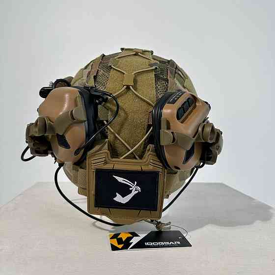 Комплект шлем койот Wendy PE NIJ IIIA + наушники Earmor M31/M32 + кавер с противовесом + крепление Чебурашки Киев