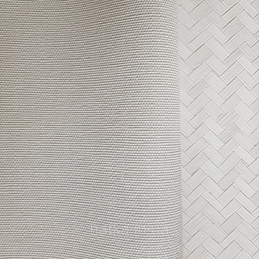 Шпалери метрові вінілові на флізелін Marburg Botanica однотонні структурні рогожка в точку молочні Київ - фото 1