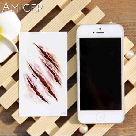 Тимчасова тату Подряпини для Halloween 10 на 6 см бордовий Київ