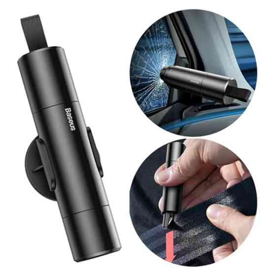 Аварійний автомобільний молоток з різцем Baseus Safety Hammer CRSFH-0G (Серій) Николаев