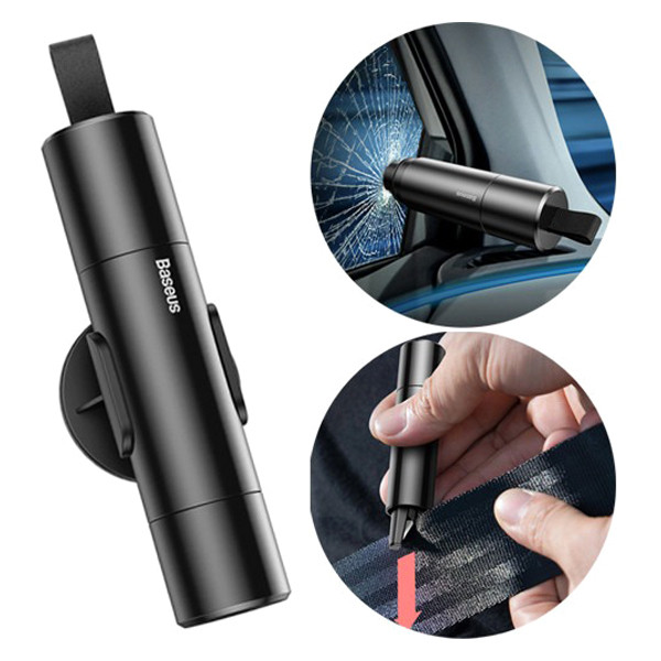 Аварійний автомобільний молоток з різцем Baseus Safety Hammer CRSFH-0G (Серій) Миколаїв - фото 1