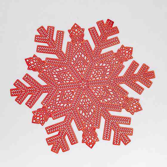 Коврик для столу Snowflake 38 см, червоне золото Київ