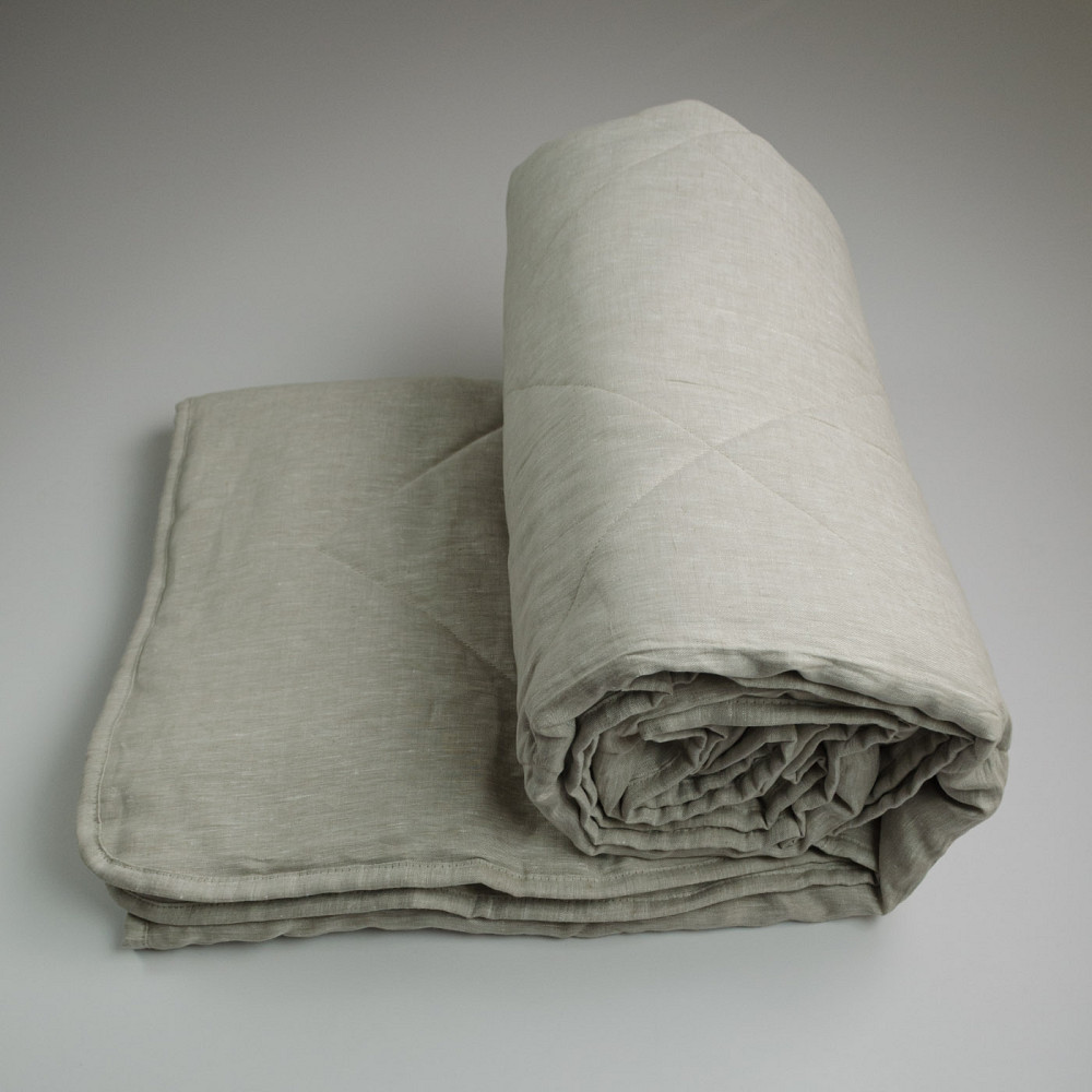 Одеяло конопляное летнее покрытие Лен YouStar двуспальное 170х210 см (Светло-серый) Сумы - изображение 3