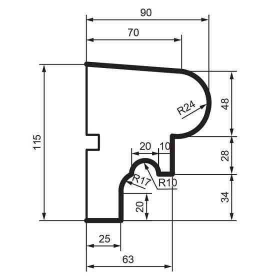 Подоконник фасадный Prestige Decor DC 103 Днепр