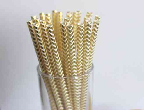 Коктейльні трубочки з геометричним принтом 25 штук 20 см золотистий Київ