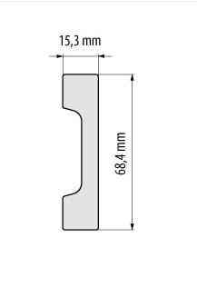 Плинтус под покраску из дюрополимера Элегант LPC - 23 (2м.п.) 68.4х15.3мм Днепр