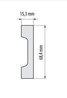Плинтус под покраску из дюрополимера Элегант LPC - 23 (2м.п.) 68.4х15.3мм Днепр - изображение 3