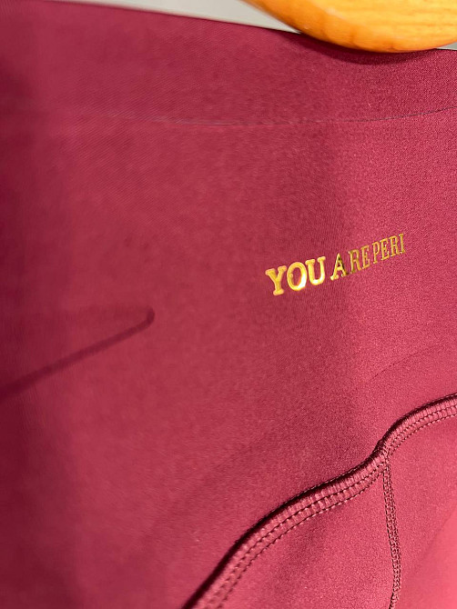 Лосины женские You are peri 24051 пояс с золотой надписью дайвинг утяжка пуш-ап тонкие бордовые, бордовый, XL Киев - изображение 15