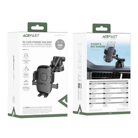 Автотримач для телефона ACEFAST D57 one-key lock car holder for dashboard Black Київ
