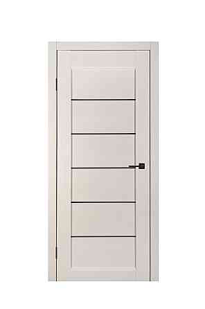 Дверь Реликт Лайн 10 Крем + Черное стекло 60*200 см Стильные межкомнатные двери Двери для дома Киев