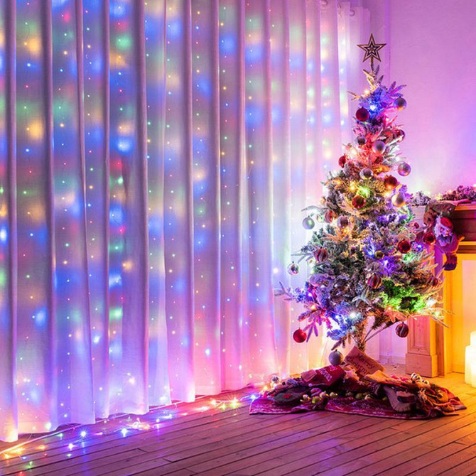 Гирлянда штора Водопад 480 RGB led 3.0х3.0м Цветная Винница - photo 1
