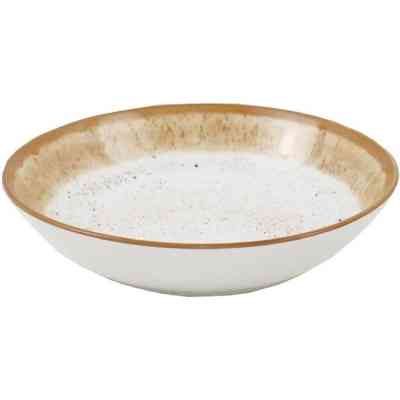 Тарілка Ardesto Siena, 790мл, 20см, порцеляна, біло-жовтий (AR2920SBG) Вінниця