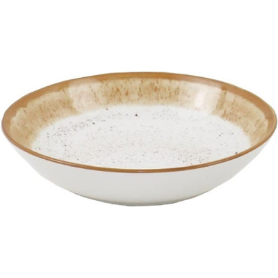 Тарілка Ardesto Siena, 790мл, 20см, порцеляна, біло-жовтий (AR2920SBG) Вінниця - фото 1