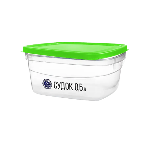 Контейнер універсальний 0,5л прозорий/зелений Народний продукт Житомир