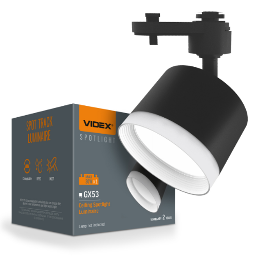 LED Світильник трековий під лампу GX53 чорний VL-SPF17C-BP Videx Житомир - изображение 1