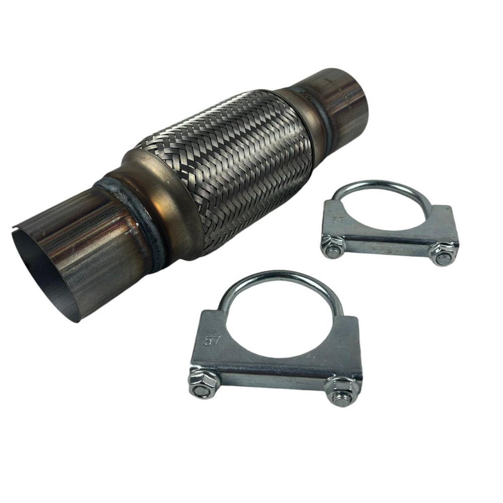 Гофра 55х150x250 кріплення під хомут у зборі AGK глушника Мукачево - фото 2