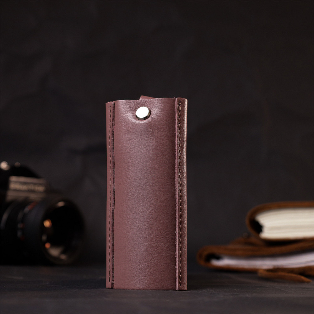 Очаровательная женская кожаная ключница на кнопках GRANDE PELLE 11641 Пудровый Киев - изображение 8