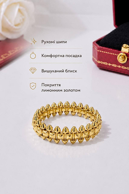 Кільце Cartier Juste un Clou ("зубчики") /  покриття лимонне золото / без цирконію Одеса - фото 10