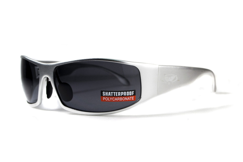 Окуляри захисні Global Vision BAD-ASS-1 Silver (gray) чорні в металевій оправі Запоріжжя - фото 5