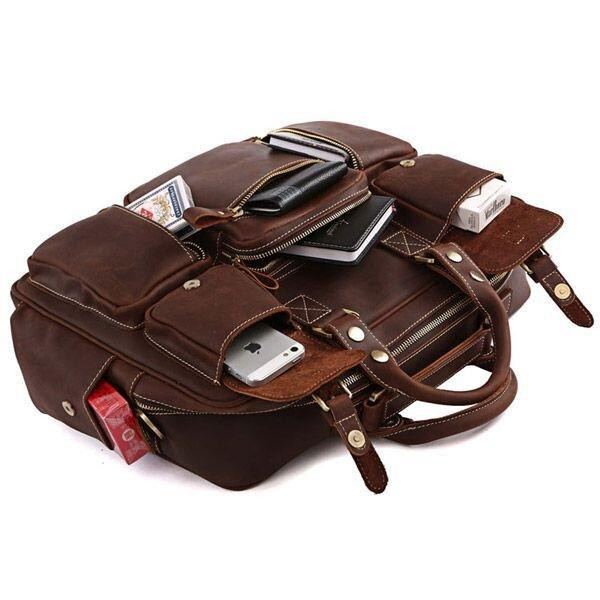 Сумка мужская кожаная Коричневая (Vintage) Киев - изображение 12