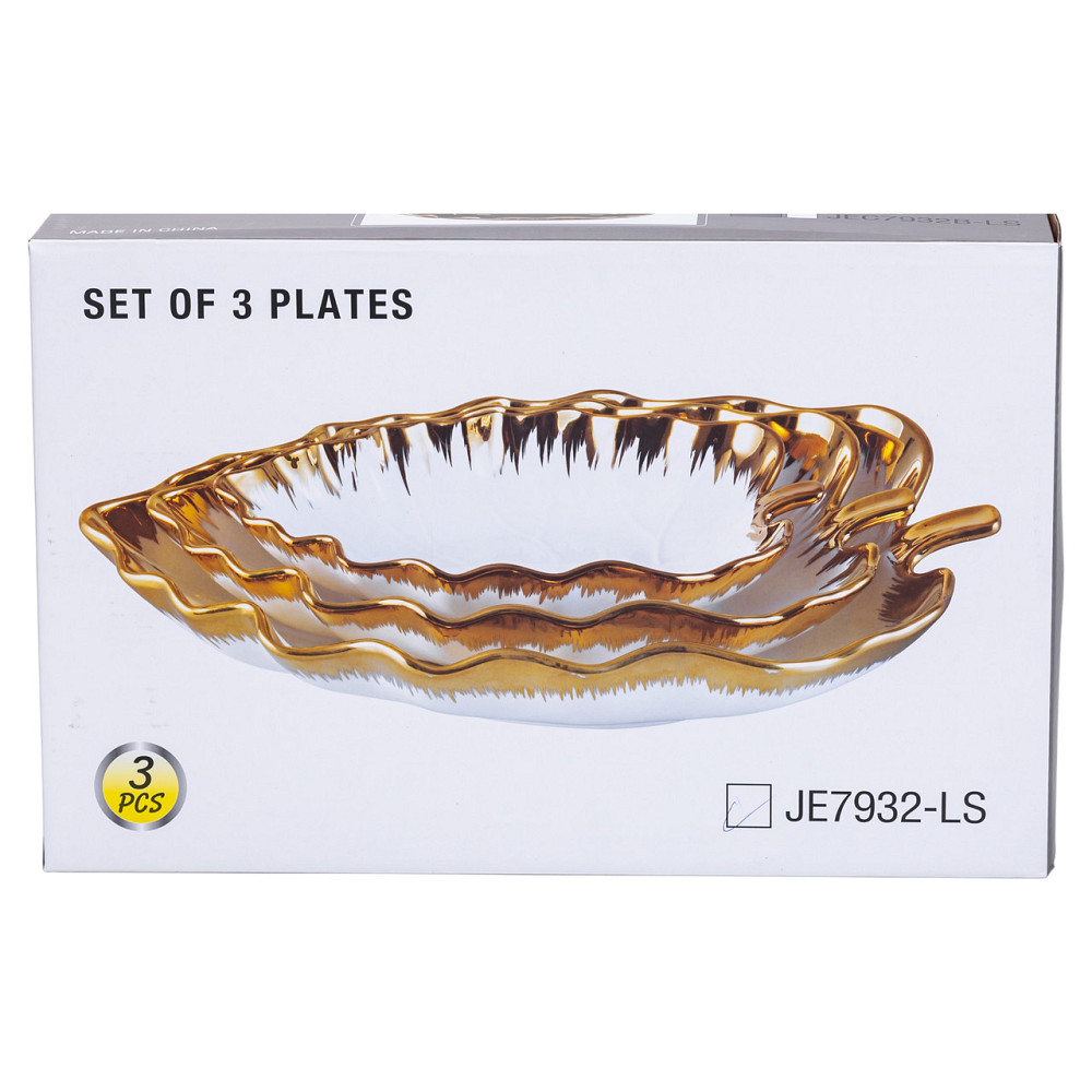 Yiwu Набір порцелянових страв для сервірування столу 3 (шт) у формі листа Золотистий HP-26-10 Киев - изображение 7