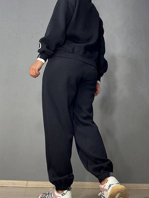 Костюм жіночий A-N 27063 світшот і джогери оверсайз з вишивкою чорний , чорний, S Київ - фото 18