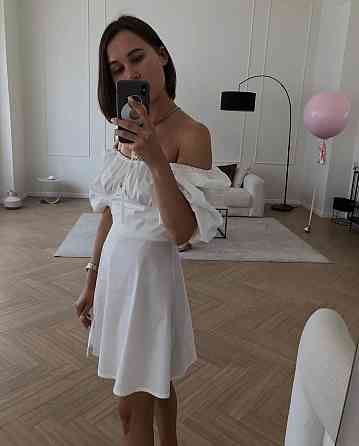 Женское легкое романтическое мини платье из хлопка. 44/46, Белый Одесса