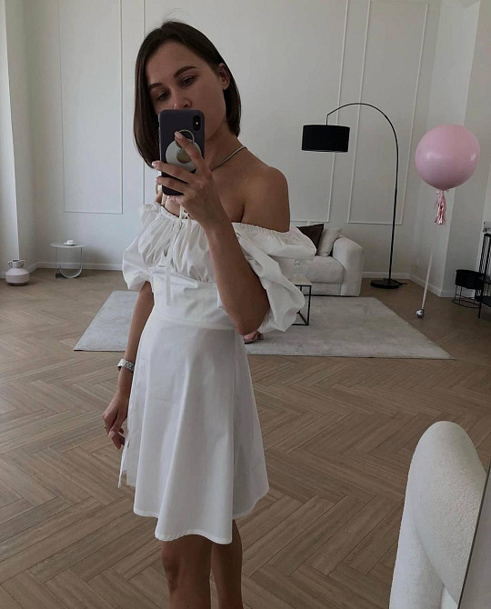 Женское легкое романтическое мини платье из хлопка. 44/46, Белый Одесса - изображение 3