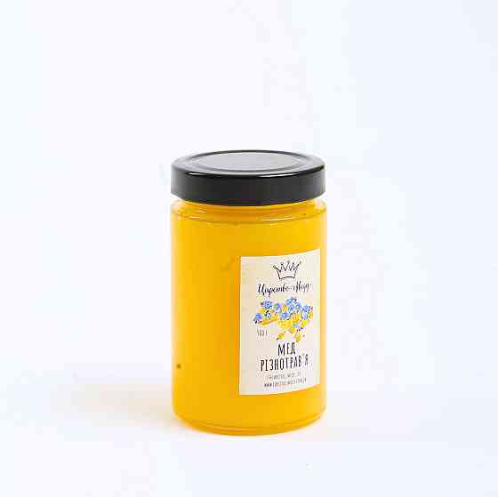 Мед с разнотравьем в стеклянной баночке весом 500 граммов Одесса