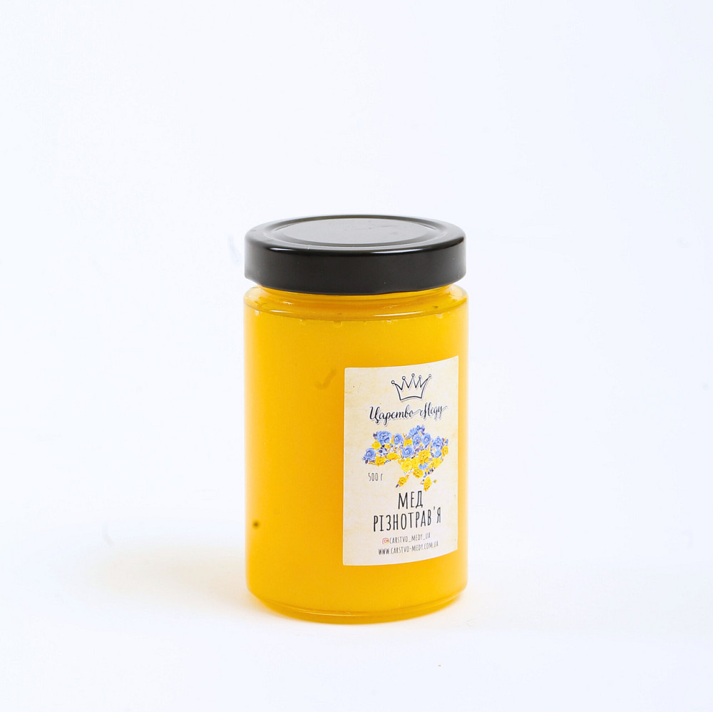 Мед с разнотравьем в стеклянной баночке весом 500 граммов Одесса - изображение 2