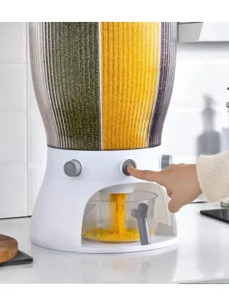 Белый Диспенсер для круп вращающийся с дозатором Коломия