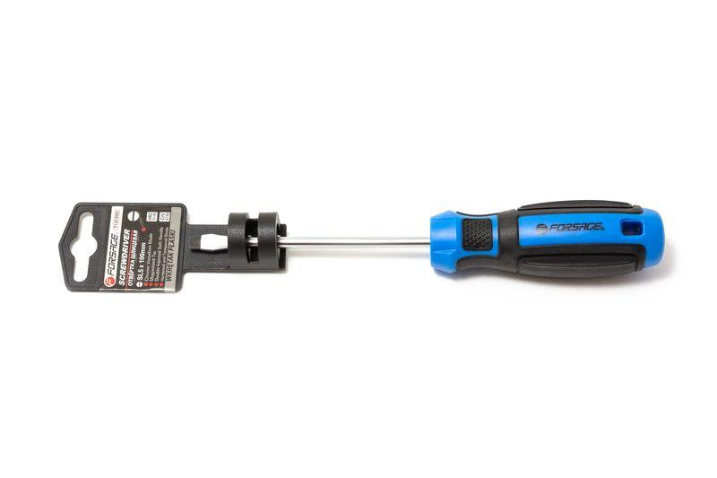 Отвертка шлицевая магнитная SL5х38мм, на пластиковом держателе Forsage F-7130385 Одесса - изображение 1