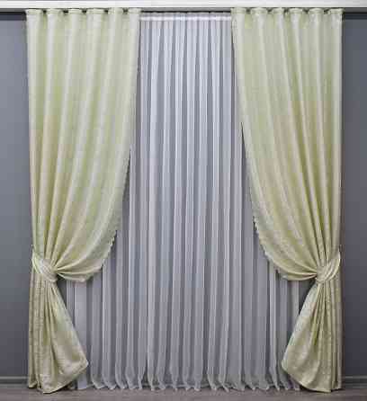 Комплект готових штор VR-Textil Жакард Magic № 1601ш Молочний 145х270 см 2 шт (33-0471) Киев