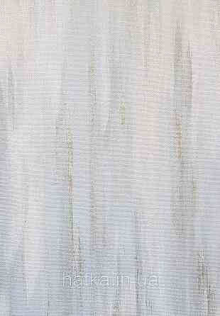 Шпалери вінілові на флізеліні Grandeco Ameli абстракція смуги розмиті блакитні золотисті Київ